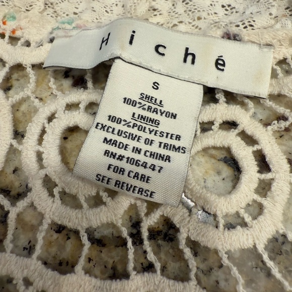 Hiche Boho Southwestern Lace Trim Midi Sheath Dress SZ small - Picture 9 of 10